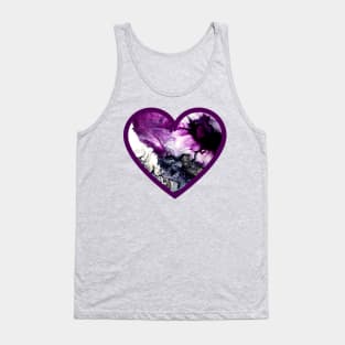 Purple Splash Paint Pour Heart Tank Top